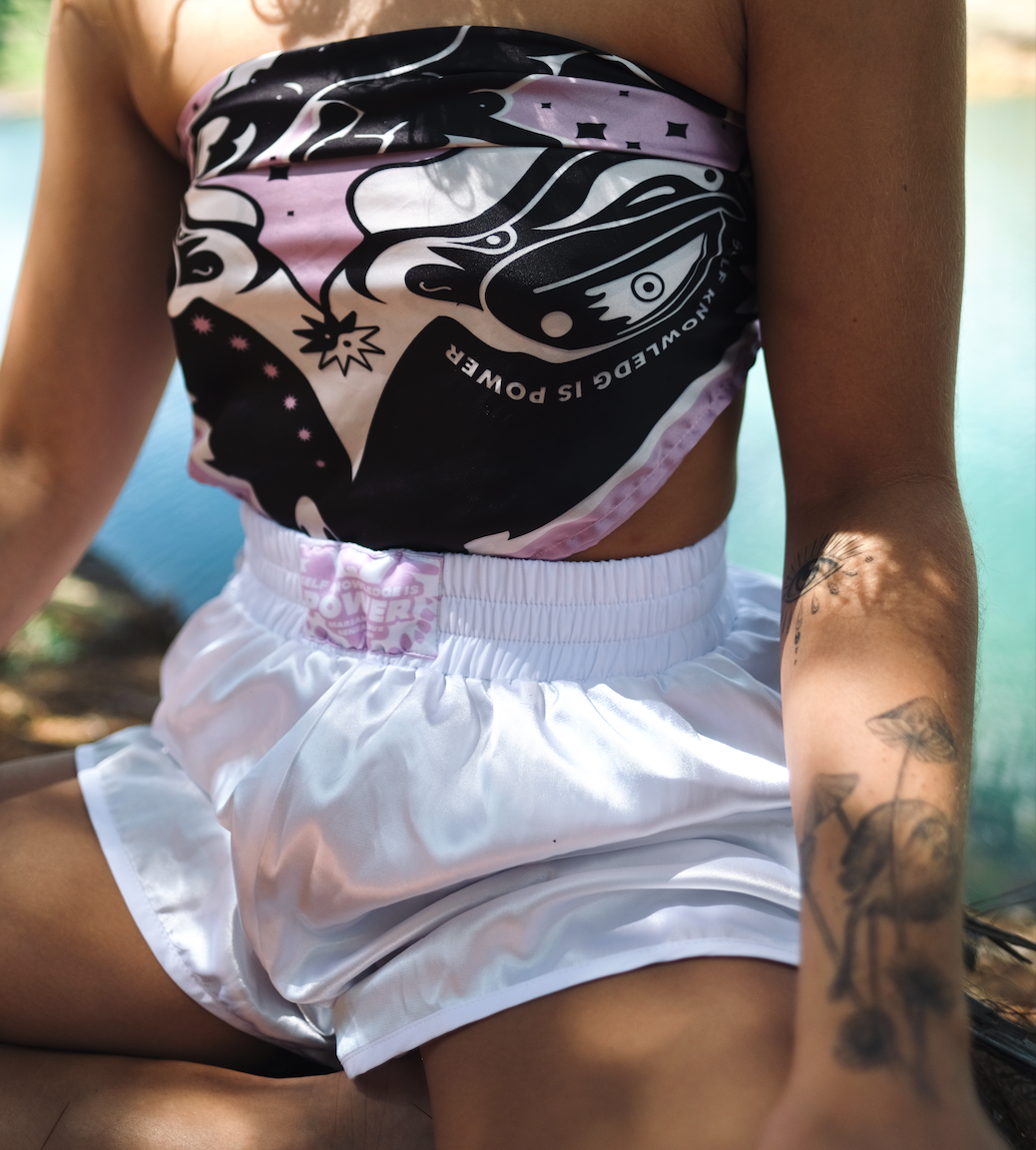 SHORT DE BOXEO BLANCO